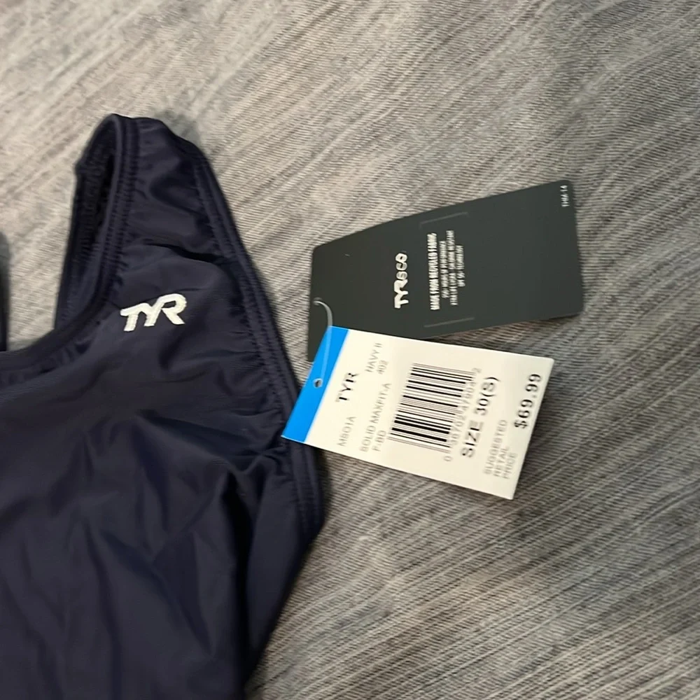 TYR Deep Blue Athletic Swimsuit - Picture 2 of 4
